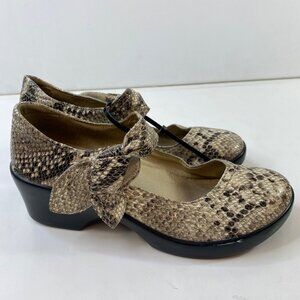 Alegria PG Lite Womens Clog Slip On Nursing Snake Print Mary Jane Shoes Size 37